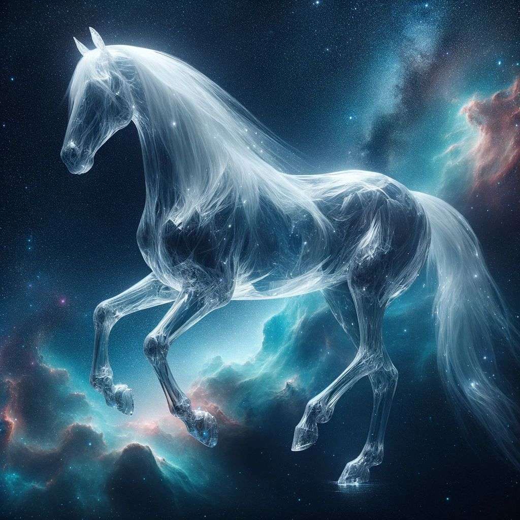 a horse, digital art, ethereal